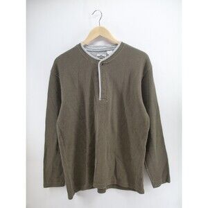 Vintage‎ Lee Dungarees brown Henley Shirt Large